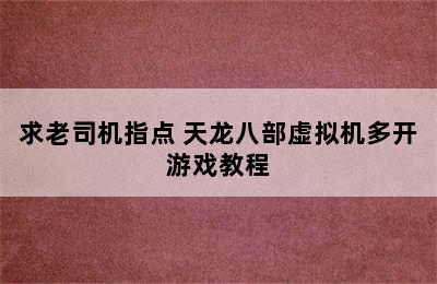 求老司机指点 天龙八部虚拟机多开游戏教程